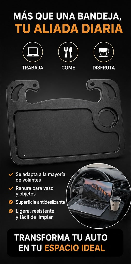 Bandeja Multifuncional para Volante — Tu Mesa en el Auto 🚗