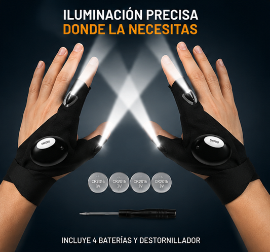 Guantes con Linterna LED Integrada — Tus Manos Iluminadas Siempre 🖐️🔦