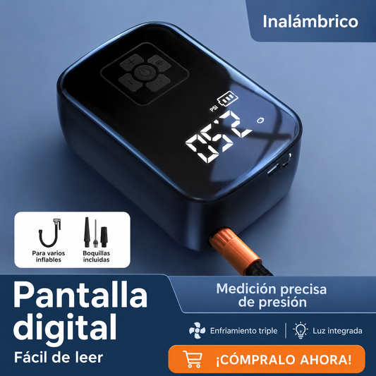 Compresor de Aire Portátil Digital — Inflado Preciso Donde lo Necesites